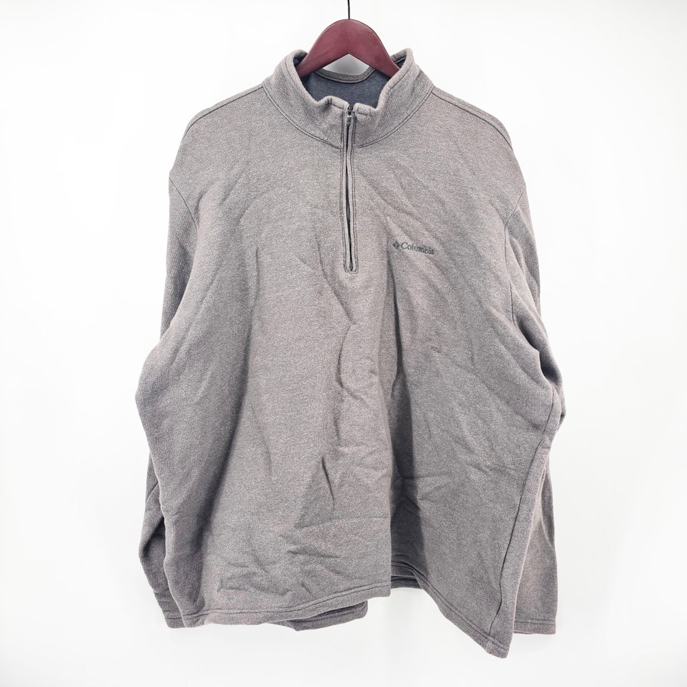 Columbia Mens XXL Great Hart Mountain III Half Zip Fleece Pullover Gray Gorpcore